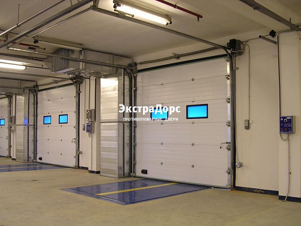 Подъемные автоматические противопожарные ворота с окнами в Ногинске  купить