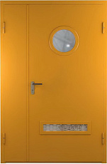 Дверь с уплотнителем от холодного дыма противопожарная EI 45 с окном