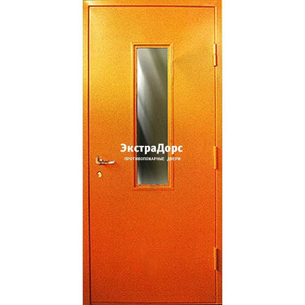 Противопожарная дверь анти-дым оранжевая со стеклом в Ногинске  купить
