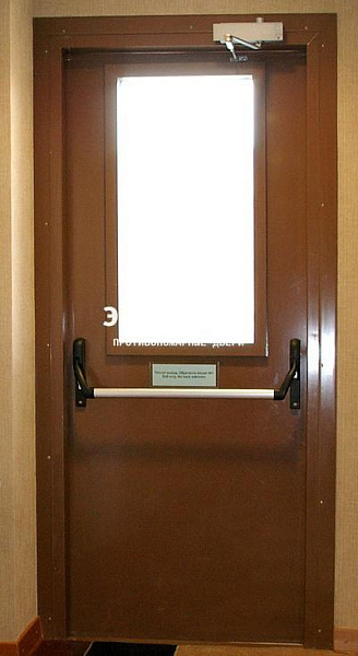 Противопожарная дверь EI 30 с антипаникой и стеклом в Ногинске  купить